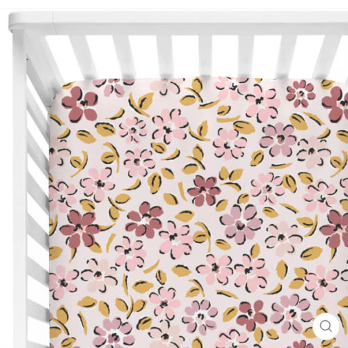 Mauvelous Meadow Crib Sheet