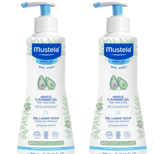 Mustela Baby Gentle Cleansing Gel - Baby Hair & Body Wash Tear-Free Formula, 25.35 fl oz, 2-pack