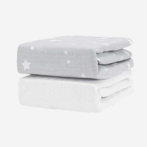 Breathable, Organic Cotton Sheets (2-pack) - Standard / Twilight Stardust & White