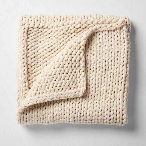 50"x70" Oversized Solid Bed Throw - Casaluna™, Color: Natural