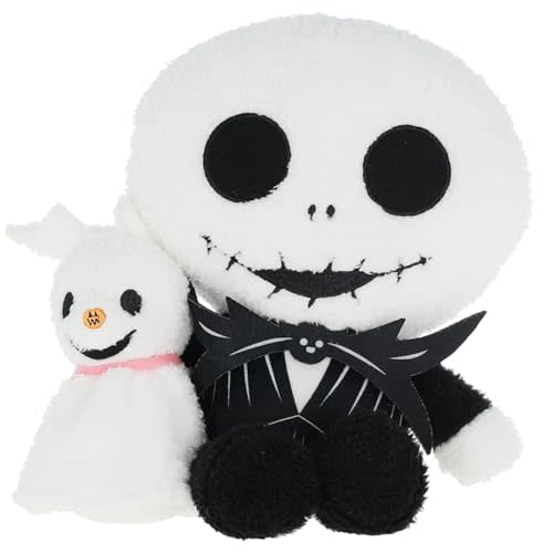 KIDS PREFERRED Disney Baby Tim Burton The Nightmare Before Christmas Jack Skellington and Zero Halloween Plushies Set, Minky Fabric Kids Toys