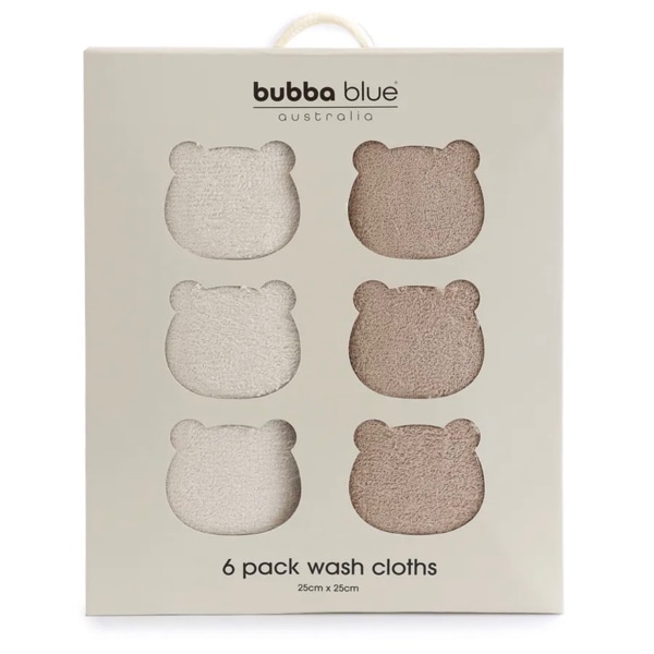 Bubba Blue Sundae Face Washer 6 Pack Chestnut