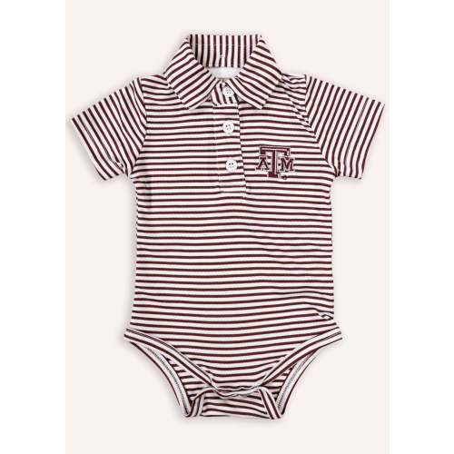 Texas A&M Infant Striped Bodysuit Polo