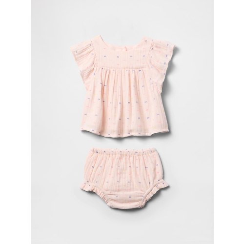 Baby Crinkle Gauze Ruffle Outfit Set