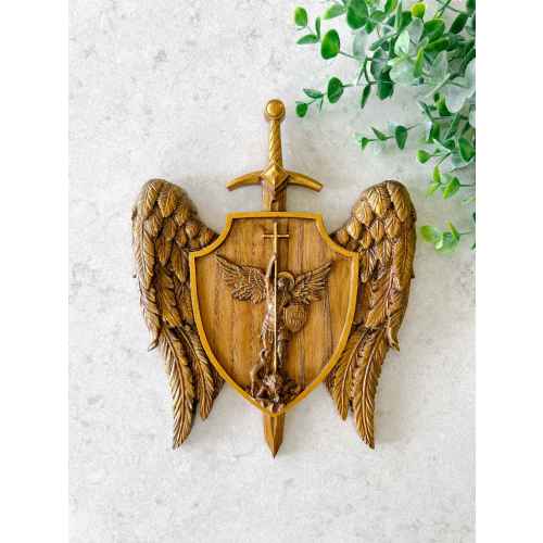 St. Michael the Archangel Plaque - Gold