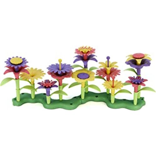 Green Toys Build-a-Bouquet, 4C - 44 Piece Pretend Play, Motor Skills, Building and Stacking Kids Toy Set. No BPA, phthatates, PVC. Dishwasher Safe, Recycled Plastic, Made in USA.