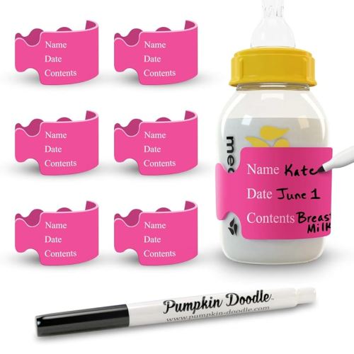 Pumpkin Doodle The Original Write and Reuse Baby Bottle Labels for Daycare