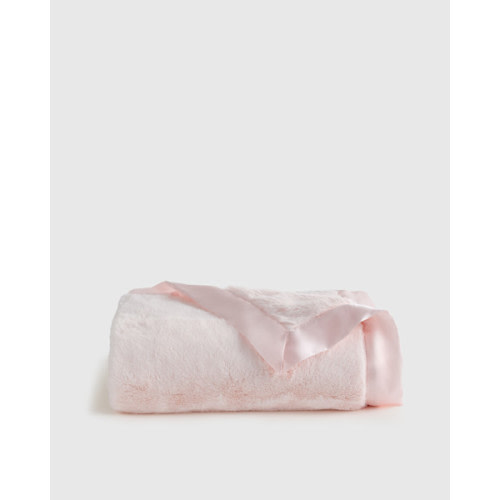 Silky Plush Baby Blanket in Light Pink