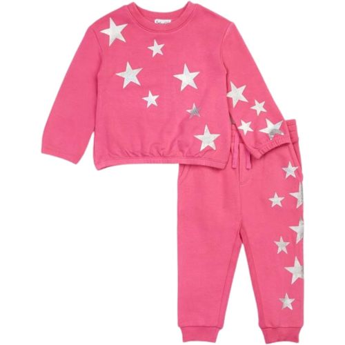 Splendid baby-girls Supersoft Glitter Stars SetBaby Girl Infant Sweatshirt Set - 6-12M - Hot Pink