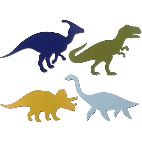 Hoteam Dinosaur Wall Decors Wooden Boys Dinosaur Nursery Wall Decoration Dinosaur Baby Shower Playroom Wall Art for Kids Farmhouse Bathroom Room Art Gift (Simple,17.72 x 7.09 Inches)