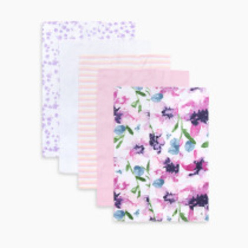 Burt's Bees Baby Organic Burp Cloth (5 Pack) - Watercolor Daylily
