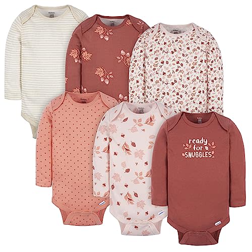 Gerber Baby Girls' 6-Pack Long-Sleeve Onesies Bodysuits