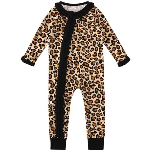 DREAMHALO Baby Girls Rompers-Viscose Made from Bamboo,Long Sleeve Pants Romper Clothes Infant Outfits for Girl
