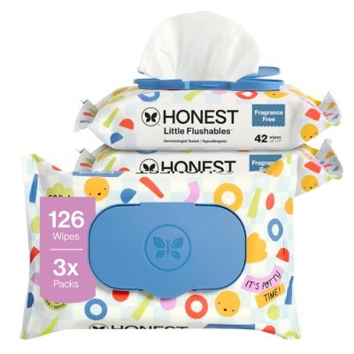 The Honest Company Little Flushables Baby Wipes - 126ct: Whole Body, Unscented