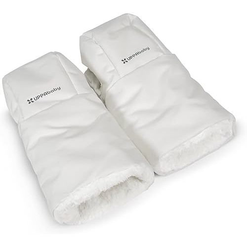 UPPAbaby CozyHandmuff/Easily Attaches to Stroller Handlebars/Ultra-Plush, Weather-Proof Hand Protection/Bryce (White)