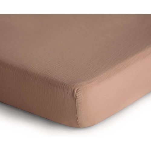 mushie Extra Soft Muslin Fitted Crib Sheet | 28"x 52" (Natural)
