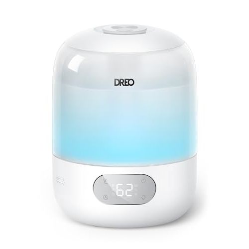 Dreo Cool Mist Humidifiers for Baby, 3L Top Fill, 26dB Quite, Ambient Indicator Light for Nursery, Less Refill, Indoor