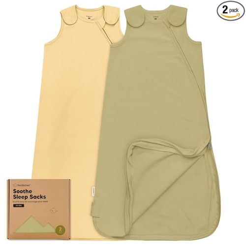 2-Pack Organic Baby Sleep Sacks, 100% Cotton - Soft & Breathable 0.5TOG Baby Wearable Blanket, Toddler Sleeping Sack 6-18 Months, Easy to Wear Transitional Swaddles for Newborns, Infants (Avocado, M)