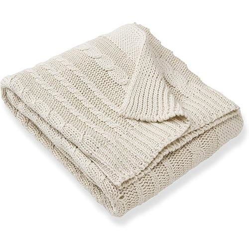 Burt's Bees Baby Infant Blanket, Cable Knit, Made with 100% Soft Breathable Organic Cotton, Nursing Blankets, Machine Wash Baby Newborn Essentials, Size 30 x 40 Inch