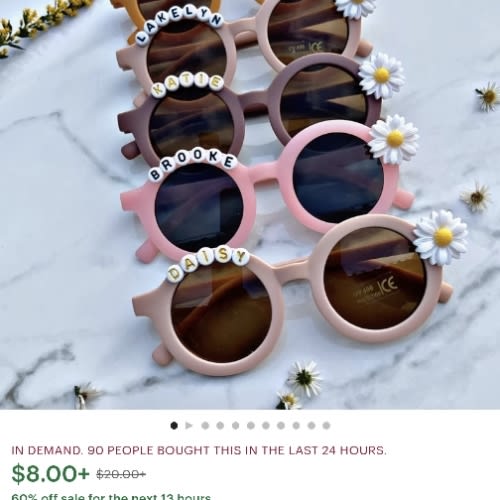 Kids Personalized Daisy Sunglasses W/leather Case Kid Gift/toddler Gift /easter Gift personalized Birthday Gift Baby Gifts / UV Protectio - Etsy