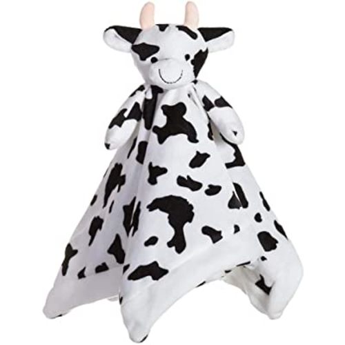 Apricot Lamb Stuffed Animals Cow Security Blanket Infant Nursery Character Blanket Luxury Snuggler Plush Baby Lovey(Cow, 13 Inches)