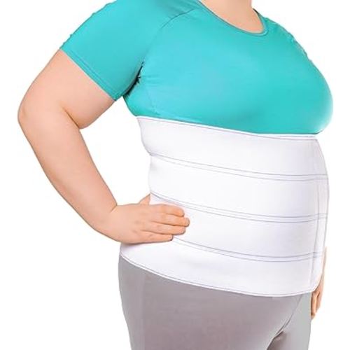 BraceAbility Plus Size Abdominal Binder for Post Surgery Recovery - Bariatric Stomach Hernia Belt, Post Partum Waist Binder, Diastasis Recti Obese Belly Support Band for Big Men and Women (3XL 12")