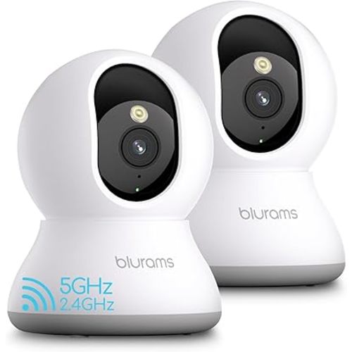 blurams 5G Cameras for Home Security, 360° PTZ Pet/Dog Indoor Camera, 2Pack