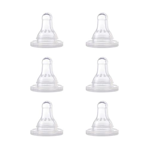Gerber First Essential Silicone Nipples, Fast Flow, 6 Count (Pack of 1)