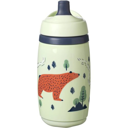 Tommee Tippee Superstar Insulated Sportee Toddler Water Bottle, INTELLIVALVE 100% Leak-Proof & Shake-Proof Antimicrobial Technology (9oz, 12+ Months, 1 Count), Green