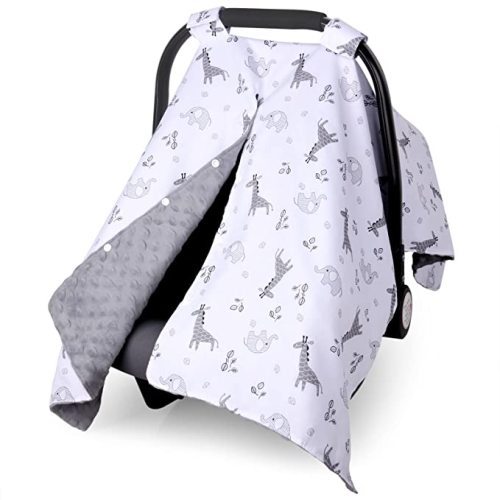 Amazon.com: Minky Car Seat Canopy for Girl Boy, Metplus Multiuse Cover for Infant Carseat/Baby Carrier/Stroller/Nursing Breastfeeding/Newborn Shower Gift, Universal Fit with Peekaboo Opening, Elephant Giraffe : Baby