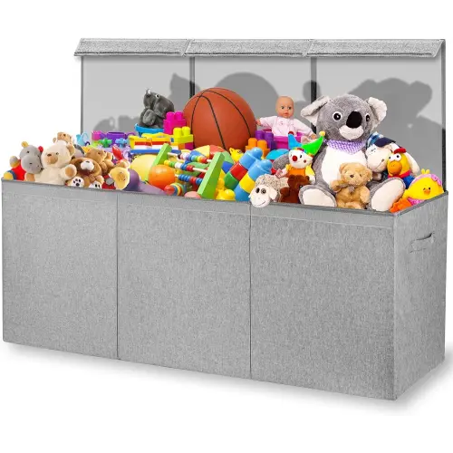 Zebra Baby Toy Storage Organizer for Kids, Toddlers - Large Toy Chest, Toybox for Living Room - Collapsible Toy Box for Boys, Girls - Boxes, Bins, Organizers for Toys, Extra Big 40" x 13.5" x 16.5"