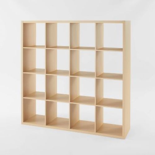 13'' 16 Cube Organizer Natural - Brightroom™: Multicolor Storage Bookshelf, 57.8" Tall, 13" Cube System, 480 lb Capacity