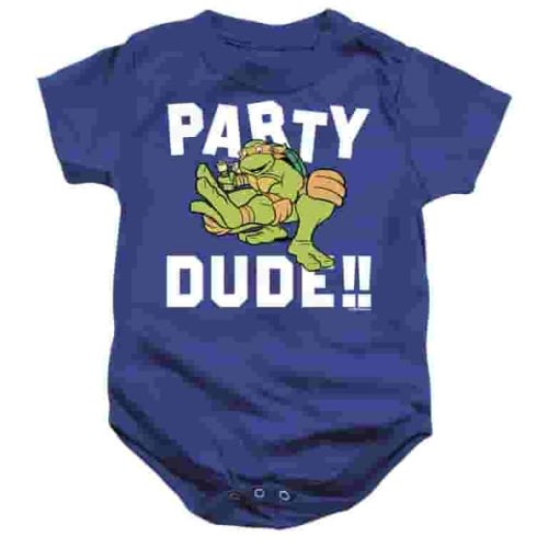 TMNT Party Dude Unisex Infant Snap Suit for Baby (6 Months) Royal Blue