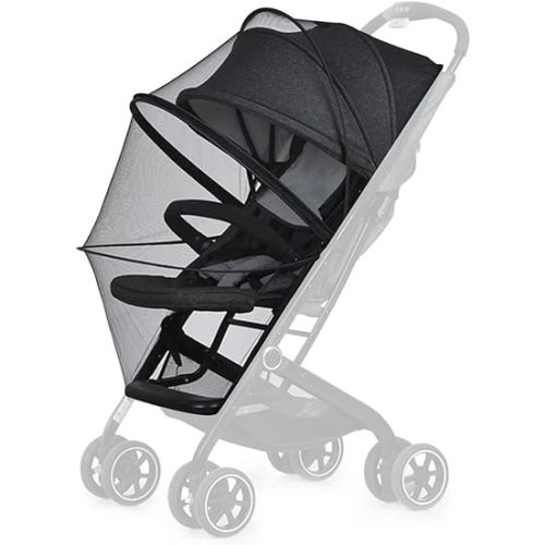 Mosquito Net for Stroller,Encrypted Stroller Mosquito Net Full Cover with Double Zipper,Breathable & Foldable Netting for Baby Cover(Black)