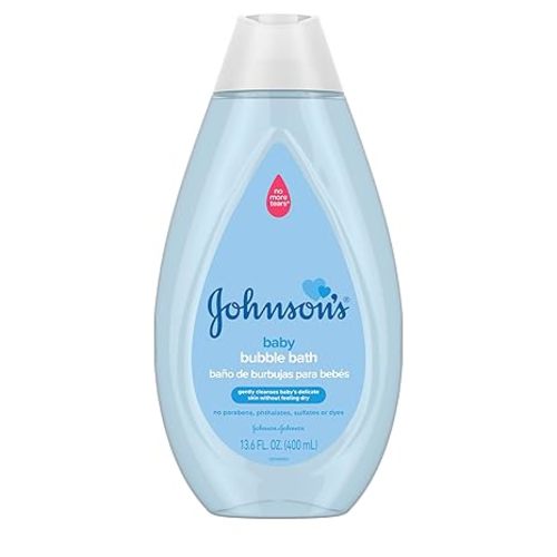 Johnson's Baby Bubble Bath for Gentle Baby Skin Care, Paraben-Free, Pediatrician-Tested, Hypoallergenic, Tear-Free, Dye-Phthalate & Sulfate-Free, 13.6 Fl Oz - 13.6 Fl Oz (Pack of 1)