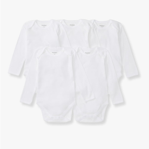 Burt's Bees Baby Unisex Organic Cotton Long Sleeve Bodysuits (0-3 Month)