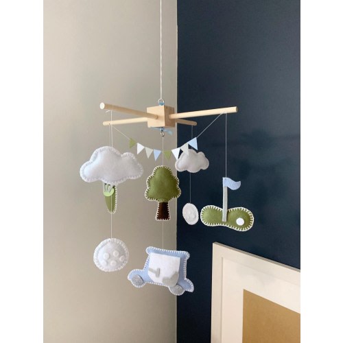 Baby Mobile golf, golfing nursery, golf baby decor, custom Baby crib mobile, baby boy mobile, kids room decor, nursery decor golf, boy room