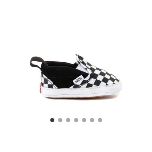 Vans Slip-On V Checkerboard Crib Shoe - Baby - Black / White | Journeys