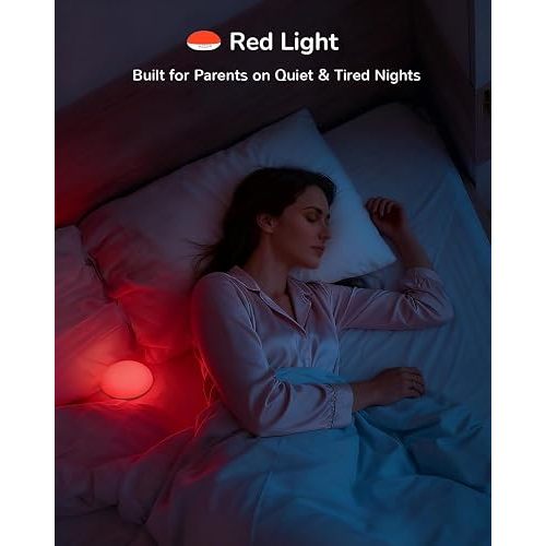 Egg Light for Nursery, Portable Baby Night Light for Breastfeeding, Rechargeable Baby Nightlight with Timer, Dimmable Battery Powered Red Lamp, Ultra-Long Battery Life for Bedside