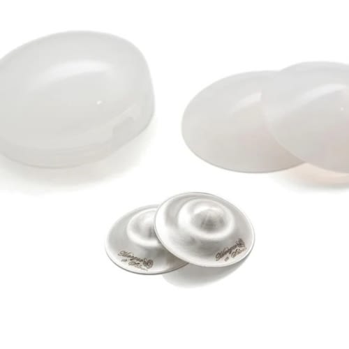 The Original Silver Nursing Cups with Silicone Pads - Experience the Difference