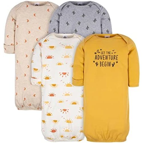 Gerber Baby Boy and Girls 4-Pack Sleeper Gown