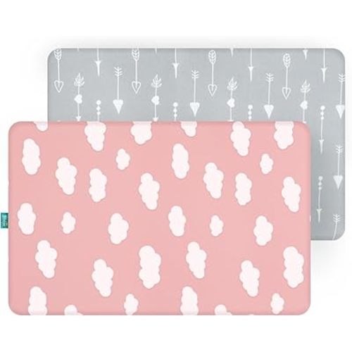 Crib Sheets Fitted, 2 Pack Crib Sheet Fits for Standard Crib Mattress, Toddler Sheets for Baby Boys & Girl