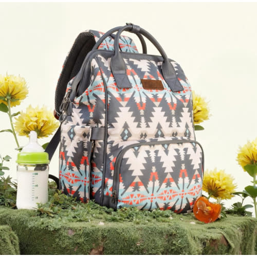 Montana West Wrangler Callie Diaper Bag Backpack with Stroller Straps Southwestern Multifunction Baby Travel Bag WG2210-9110TN