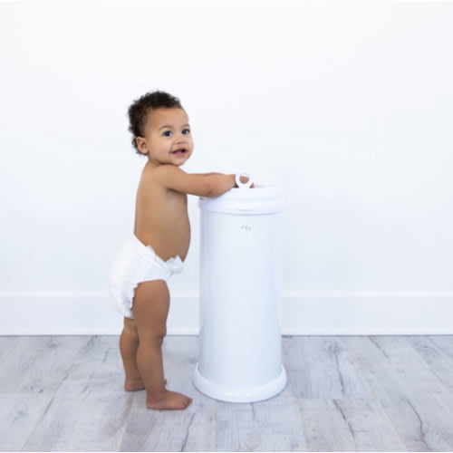 Ubbi Steel Diaper Pail, Odor Locking, No Special Bag Required, Award-Winning, Registry Must-Have, White