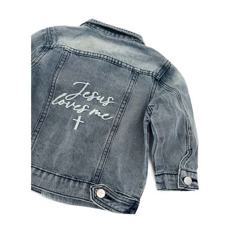 Jesus Loves Me Embroidered Denim Jacket – OUR HOUSE ABOVE