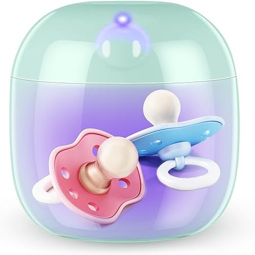 Qualirey Portable Pacifier Disinfection, Mini UV Light Disinfection, 99.99% Disinfection in 3 Mins, USB Rechargeable, Mini UV-C Disinfection Box for Baby Pacifier, Bottle Nipples, Teethers