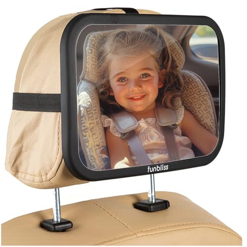 Baby Car Mirror Most Stable Backseat Mirror with Premium Matte Finish,Ultra High Definition PMMA Material, Secure and Shatterproof,Black