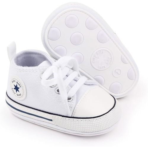 Unisex Baby Girls Boys Canvas High-top Shoes, Newborn Infant Anti-Slip Soft Sole Frist Walking Breathable Sneakers