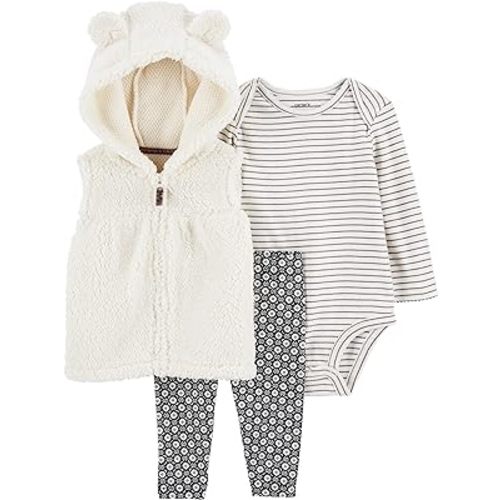 Carter's Baby Girls' 3 Piece Vest Little Jacket Set