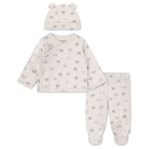 Baby Boys' Printed Top, Footed Pants and Hat, 3-Piece Set